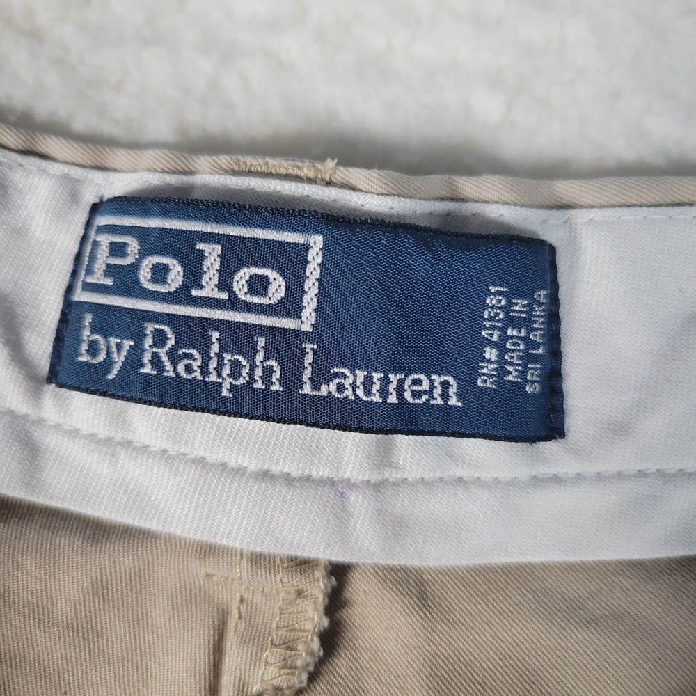 Polo Ralph Lauren Chino Shorts Mens 35 Khaki Tan Cotton Twill Classic Fit - Picture 8 of 11